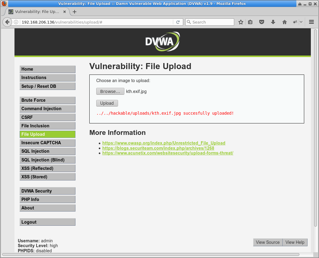 DVWA File Upload high level