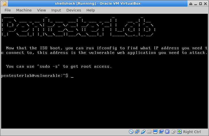 CVE-2014-6271/Shellshock Guest OS booted