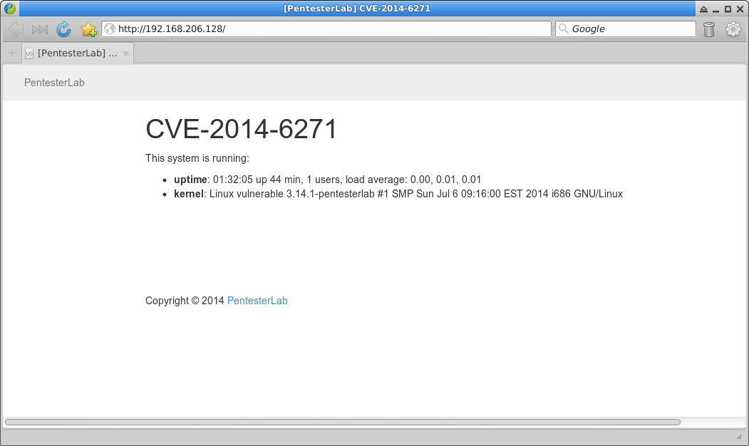 CVE-2014-6271/Shellshock Guest OS Homepage