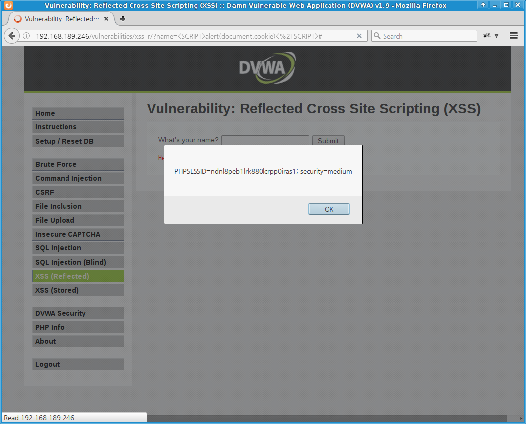 DVWA 1.9+: XSS Stored with OWASP ZAP