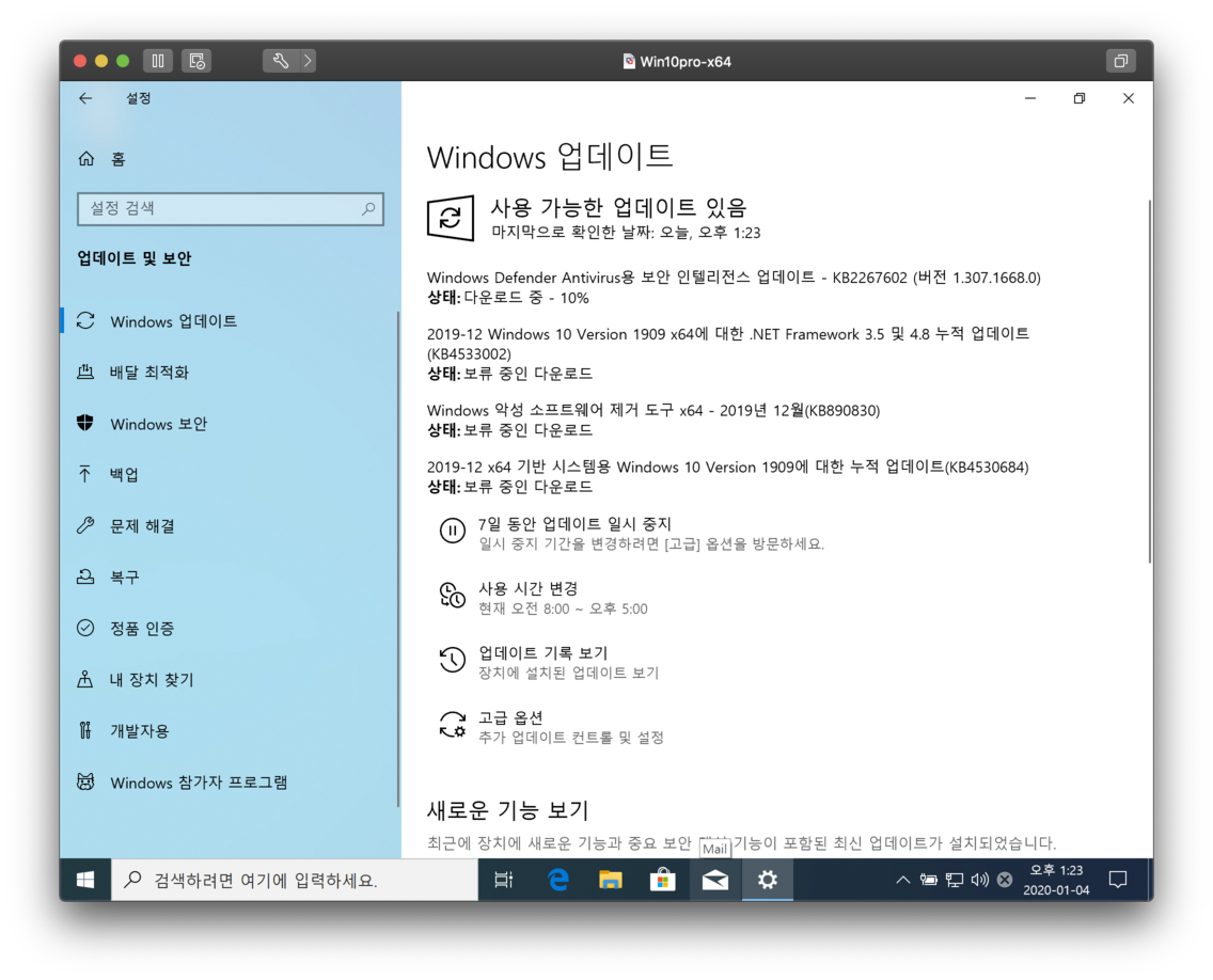 Windows 10 Pro OS update